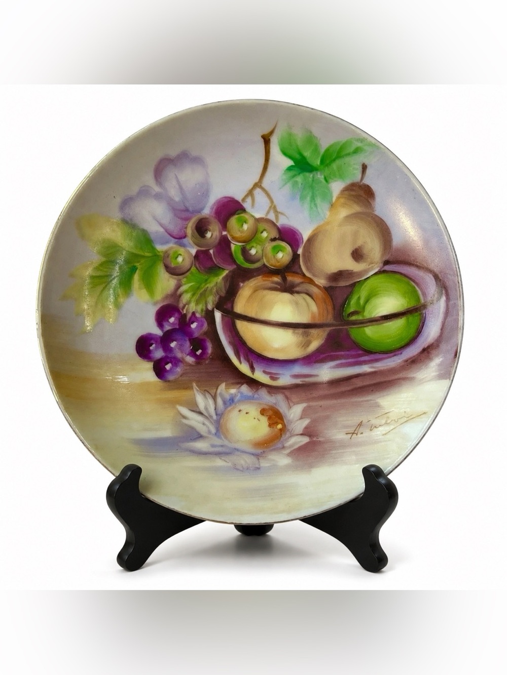 UCAGCO Hand Painted Plate Fruit Still Life Signed Vintage Porcelain Japan 6"